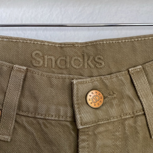 Mother Snacks High Waisted Double Stack Ankle Straight Leg Jeans Army Green 25 - Picture 9 of 14